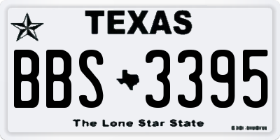 TX license plate BBS3395