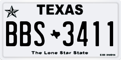 TX license plate BBS3411