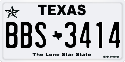 TX license plate BBS3414