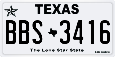 TX license plate BBS3416