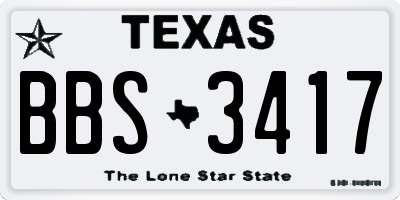 TX license plate BBS3417