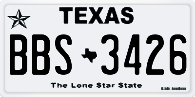 TX license plate BBS3426