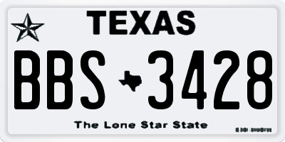 TX license plate BBS3428
