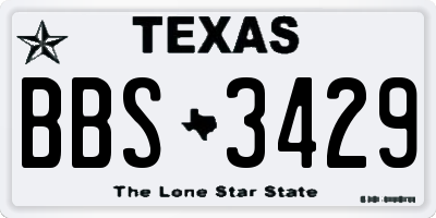 TX license plate BBS3429