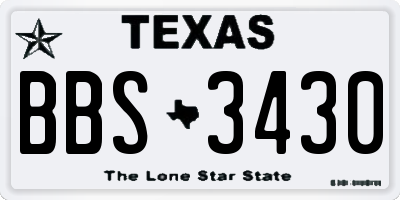 TX license plate BBS3430