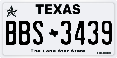 TX license plate BBS3439