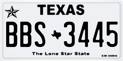 TX license plate BBS3445