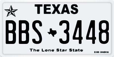 TX license plate BBS3448