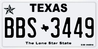 TX license plate BBS3449