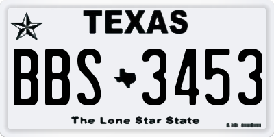 TX license plate BBS3453