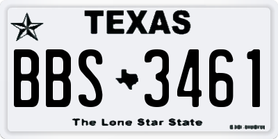 TX license plate BBS3461