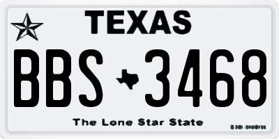 TX license plate BBS3468