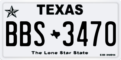 TX license plate BBS3470