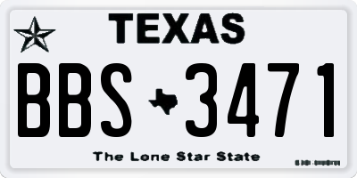 TX license plate BBS3471