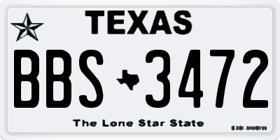 TX license plate BBS3472