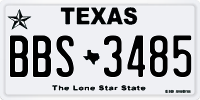 TX license plate BBS3485