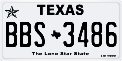 TX license plate BBS3486