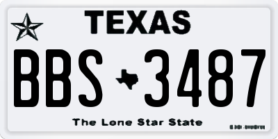 TX license plate BBS3487