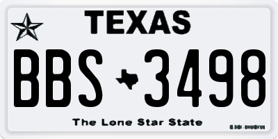 TX license plate BBS3498