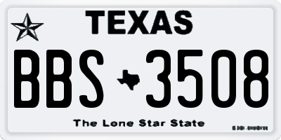 TX license plate BBS3508