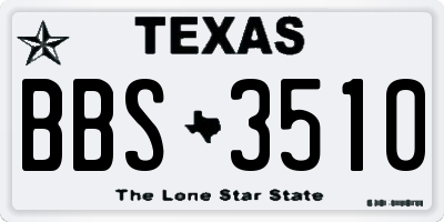 TX license plate BBS3510