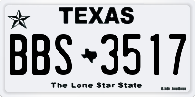 TX license plate BBS3517