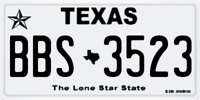 TX license plate BBS3523