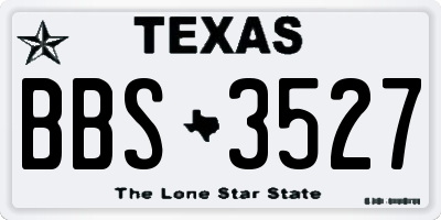 TX license plate BBS3527
