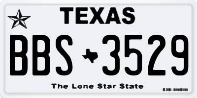 TX license plate BBS3529