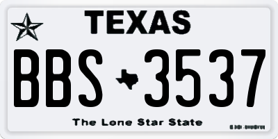 TX license plate BBS3537