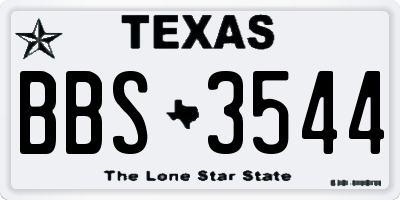 TX license plate BBS3544