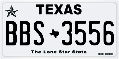 TX license plate BBS3556