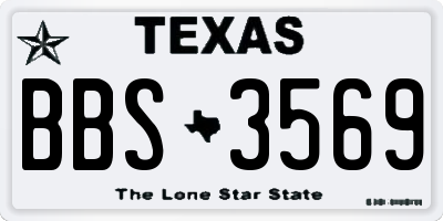 TX license plate BBS3569