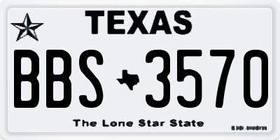 TX license plate BBS3570