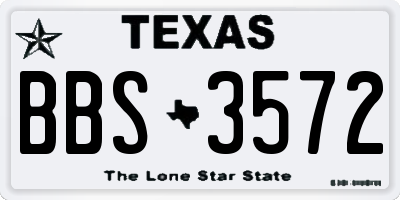 TX license plate BBS3572