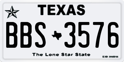 TX license plate BBS3576