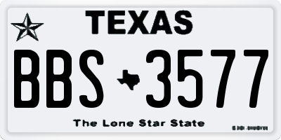 TX license plate BBS3577
