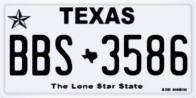 TX license plate BBS3586