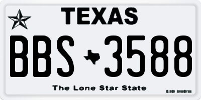 TX license plate BBS3588