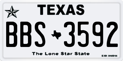 TX license plate BBS3592