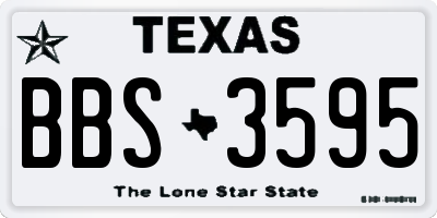 TX license plate BBS3595