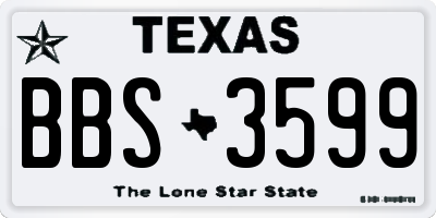 TX license plate BBS3599