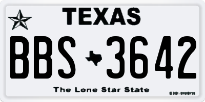 TX license plate BBS3642