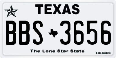 TX license plate BBS3656