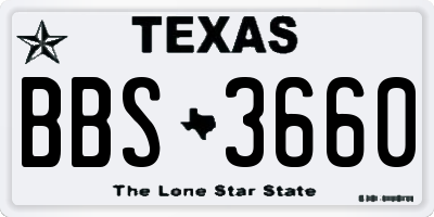 TX license plate BBS3660