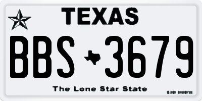 TX license plate BBS3679