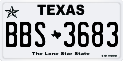 TX license plate BBS3683