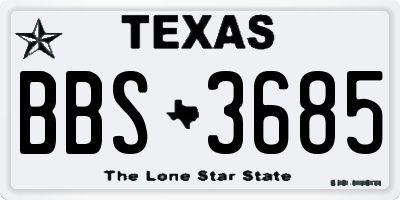 TX license plate BBS3685