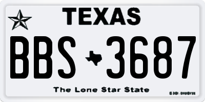 TX license plate BBS3687