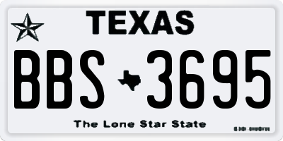 TX license plate BBS3695